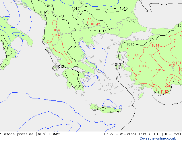 Surface pressure ECMWF Fr 31.05.2024 00 UTC