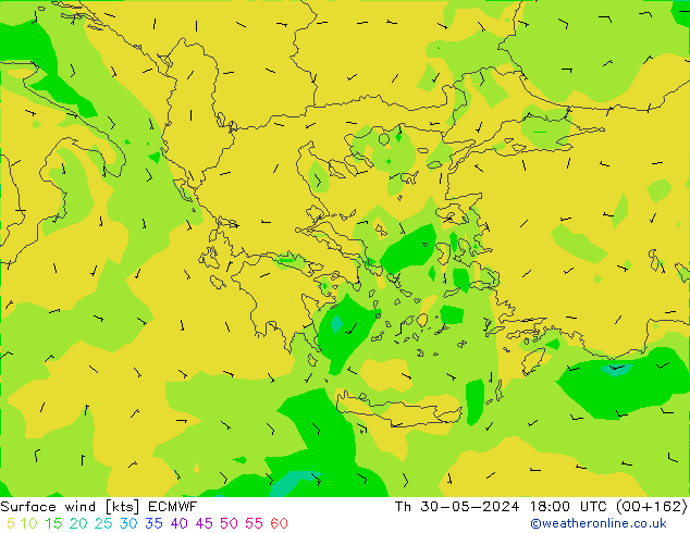 Rüzgar 10 m ECMWF Per 30.05.2024 18 UTC