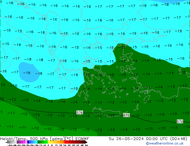 Z500/Rain (+SLP)/Z850 ECMWF Вс 26.05.2024 00 UTC