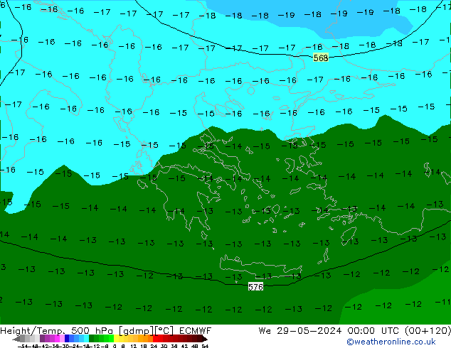 Geop./Temp. 500 hPa ECMWF mié 29.05.2024 00 UTC