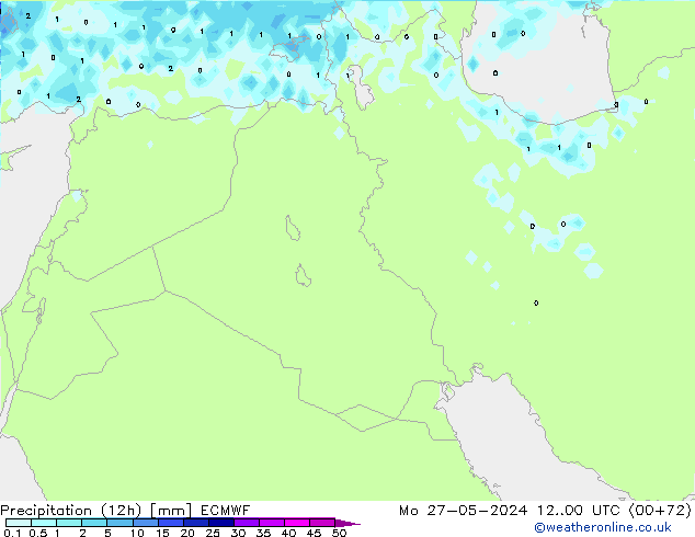 Yağış (12h) ECMWF Pzt 27.05.2024 00 UTC