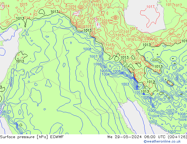 ciśnienie ECMWF śro. 29.05.2024 06 UTC