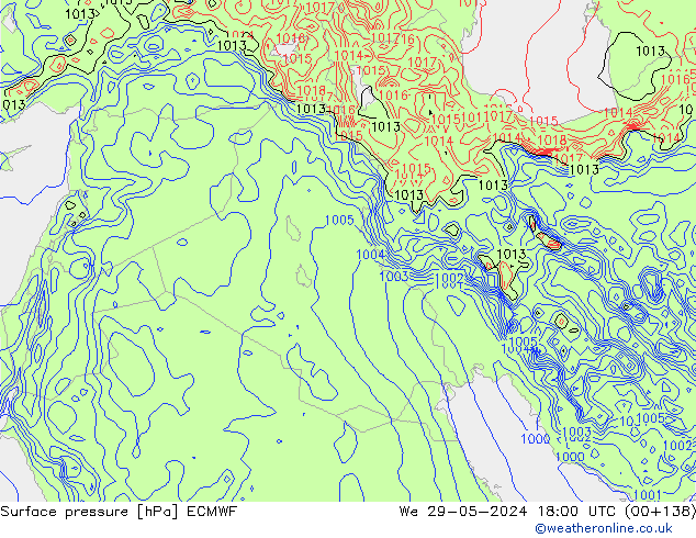 Yer basıncı ECMWF Çar 29.05.2024 18 UTC