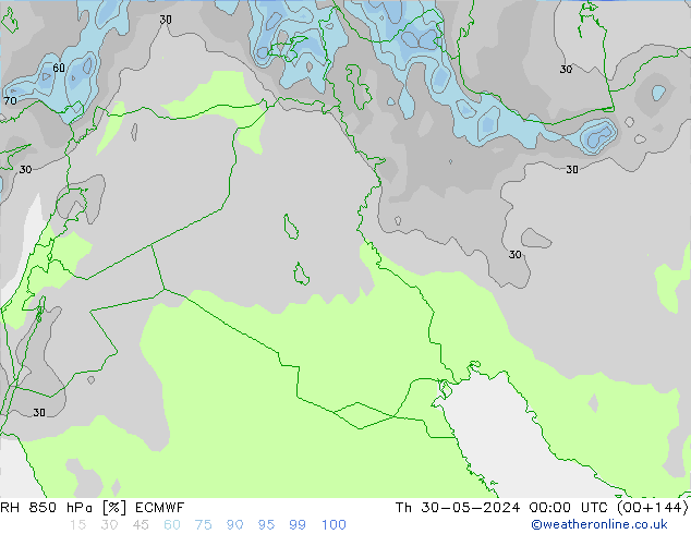 RH 850 hPa ECMWF  30.05.2024 00 UTC