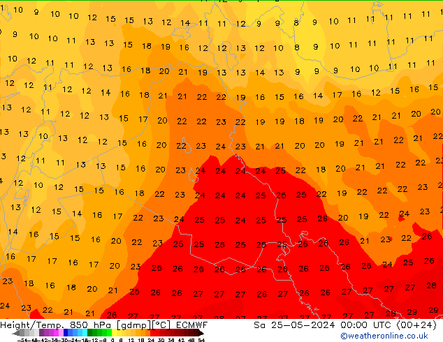 Z500/Rain (+SLP)/Z850 ECMWF  25.05.2024 00 UTC