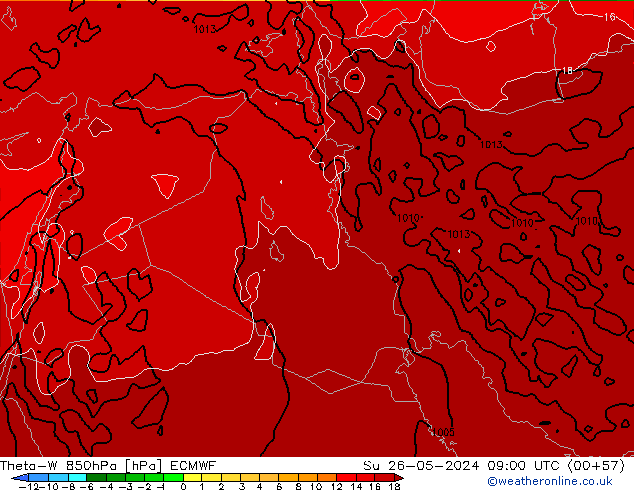 Theta-W 850hPa ECMWF dim 26.05.2024 09 UTC