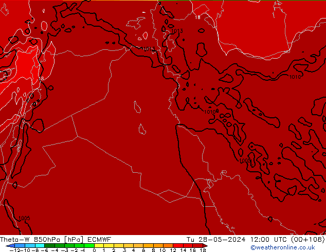 Theta-W 850hPa ECMWF mar 28.05.2024 12 UTC