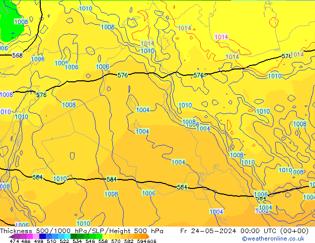 Thck 500-1000hPa ECMWF Fr 24.05.2024 00 UTC