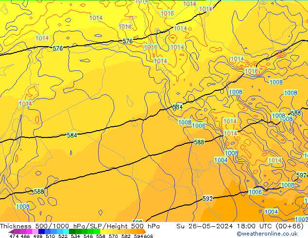 Thck 500-1000hPa ECMWF nie. 26.05.2024 18 UTC