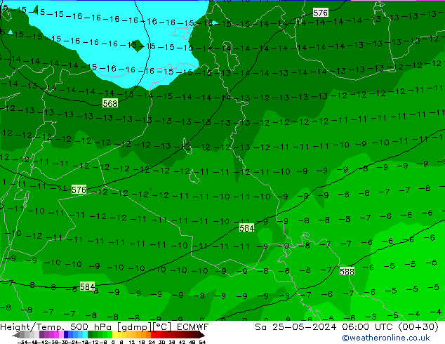 Z500/Yağmur (+YB)/Z850 ECMWF Cts 25.05.2024 06 UTC