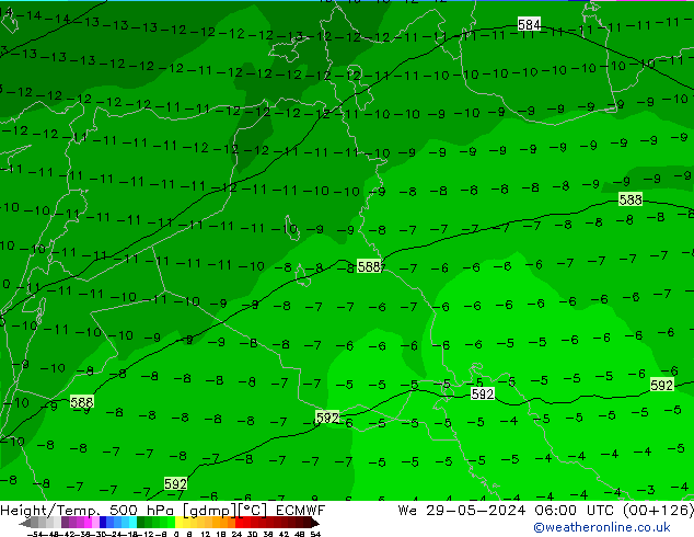 Z500/Rain (+SLP)/Z850 ECMWF mié 29.05.2024 06 UTC