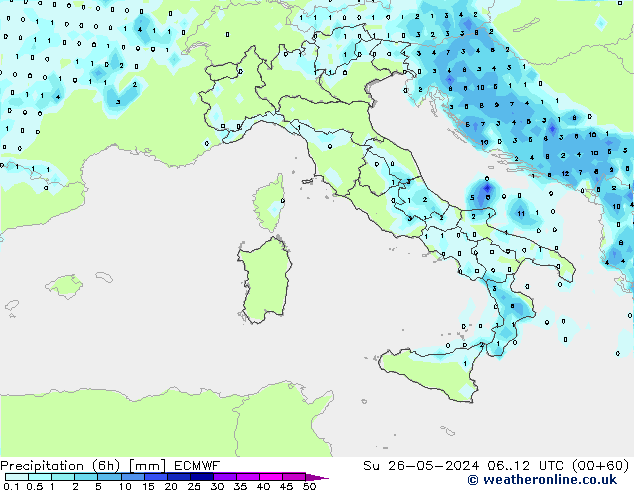 Z500/Regen(+SLP)/Z850 ECMWF zo 26.05.2024 12 UTC