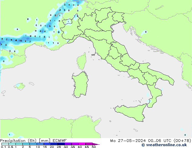 Z500/Rain (+SLP)/Z850 ECMWF Mo 27.05.2024 06 UTC