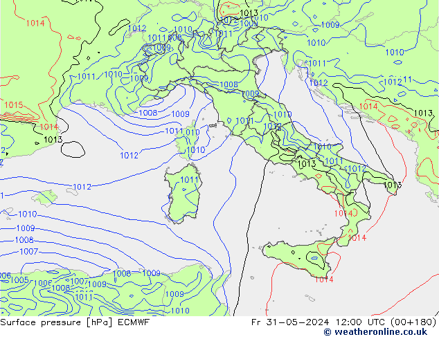 Yer basıncı ECMWF Cu 31.05.2024 12 UTC