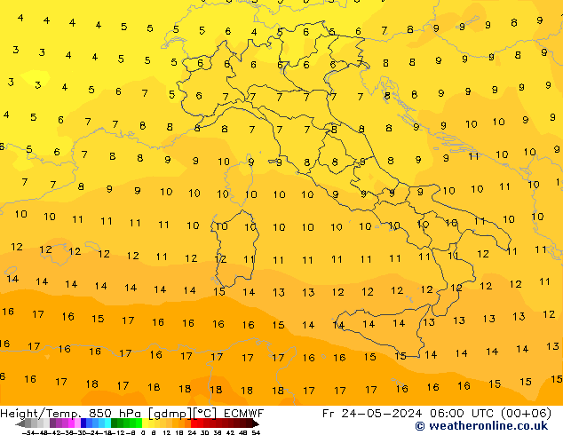 Z500/Rain (+SLP)/Z850 ECMWF Pá 24.05.2024 06 UTC