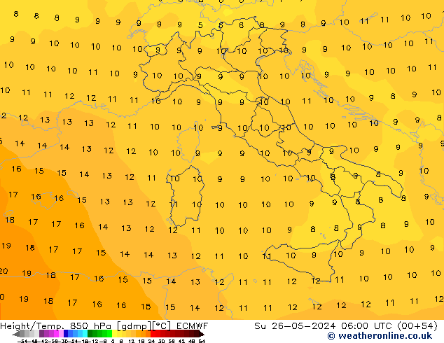 Z500/Rain (+SLP)/Z850 ECMWF Ne 26.05.2024 06 UTC