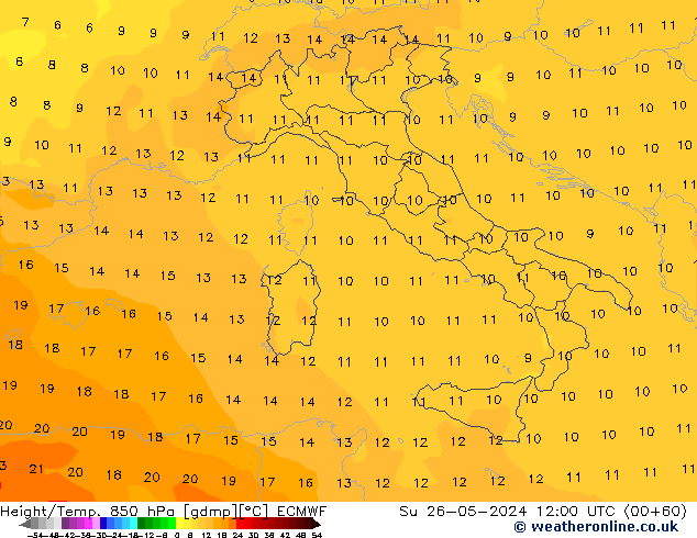 Z500/Regen(+SLP)/Z850 ECMWF zo 26.05.2024 12 UTC