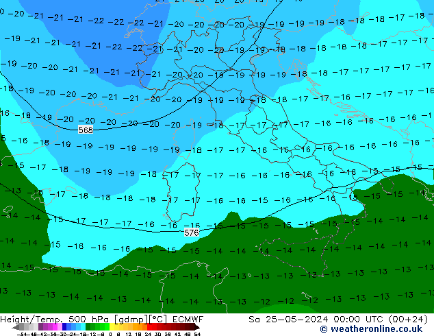 Z500/Rain (+SLP)/Z850 ECMWF  25.05.2024 00 UTC