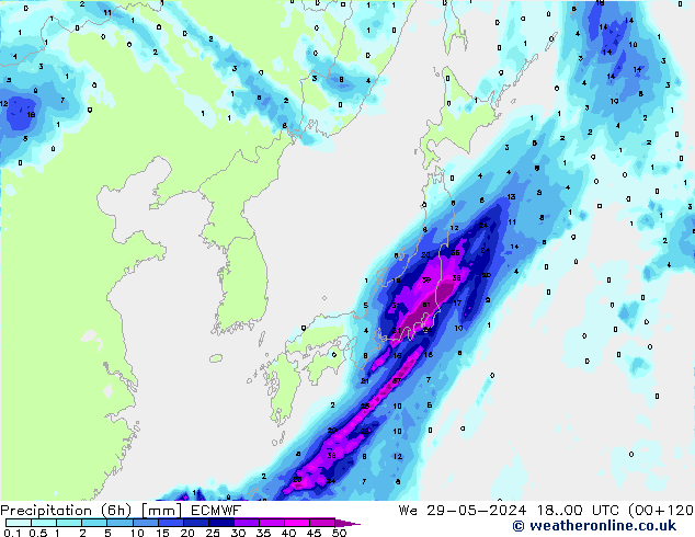 Yağış (6h) ECMWF Çar 29.05.2024 00 UTC