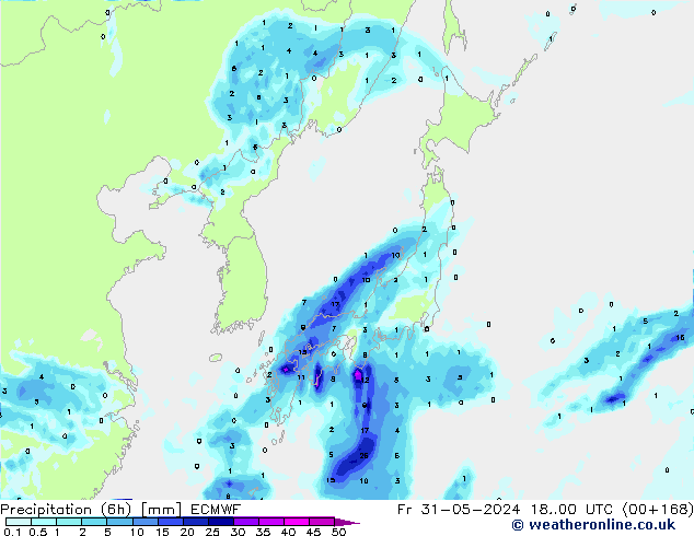 Z500/Rain (+SLP)/Z850 ECMWF Sex 31.05.2024 00 UTC