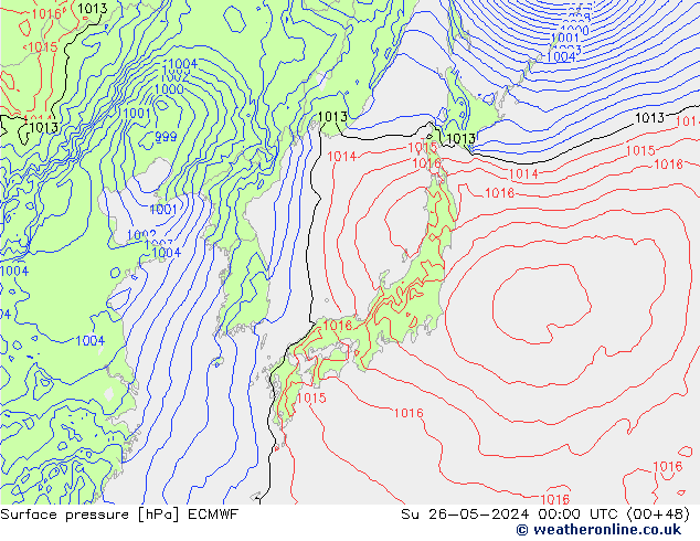 Yer basıncı ECMWF Paz 26.05.2024 00 UTC