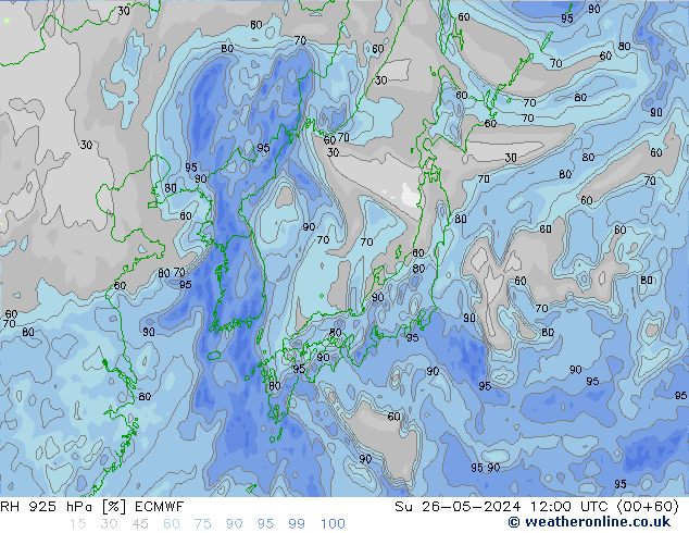 RH 925 hPa ECMWF Su 26.05.2024 12 UTC