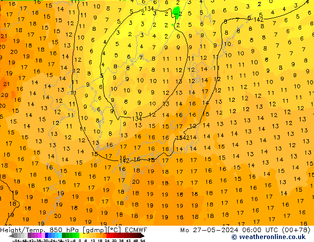 Z500/Rain (+SLP)/Z850 ECMWF  27.05.2024 06 UTC