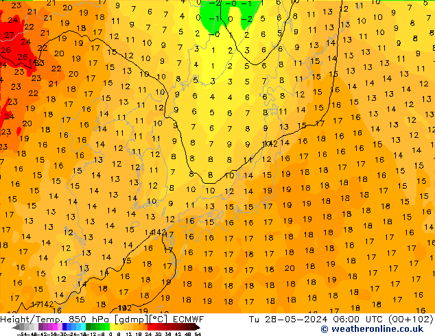 Z500/Rain (+SLP)/Z850 ECMWF mar 28.05.2024 06 UTC