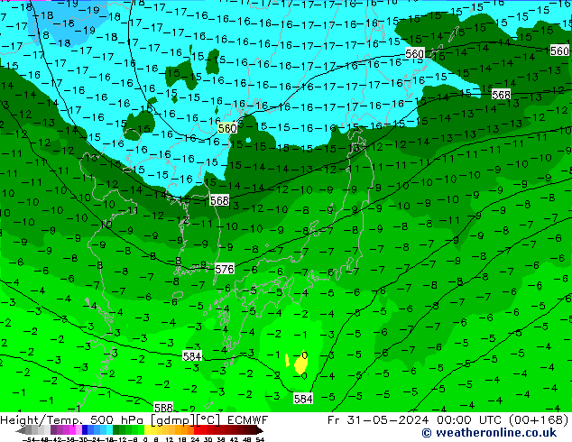 Z500/Rain (+SLP)/Z850 ECMWF Sex 31.05.2024 00 UTC