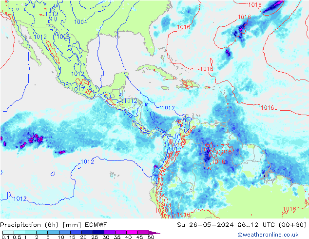 Z500/Rain (+SLP)/Z850 ECMWF dim 26.05.2024 12 UTC