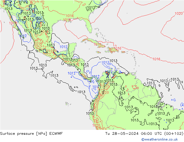 приземное давление ECMWF вт 28.05.2024 06 UTC