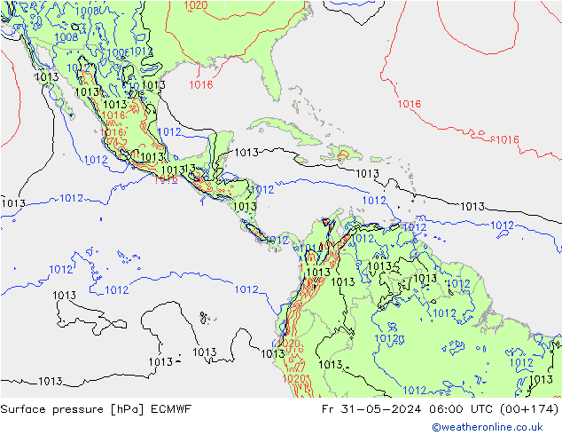 pression de l'air ECMWF ven 31.05.2024 06 UTC