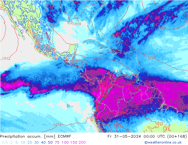 Precipitation accum. ECMWF пт 31.05.2024 00 UTC