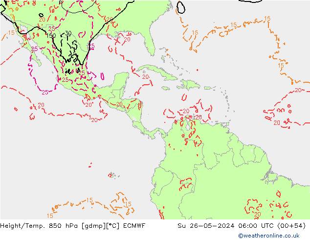 Z500/Rain (+SLP)/Z850 ECMWF Su 26.05.2024 06 UTC