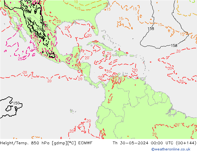 Z500/Rain (+SLP)/Z850 ECMWF  30.05.2024 00 UTC