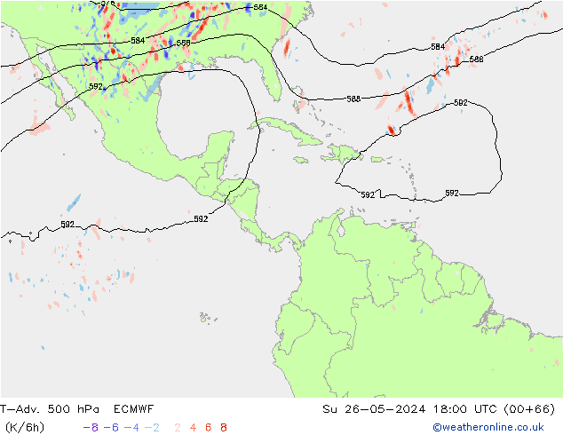 T-Adv. 500 hPa ECMWF Su 26.05.2024 18 UTC
