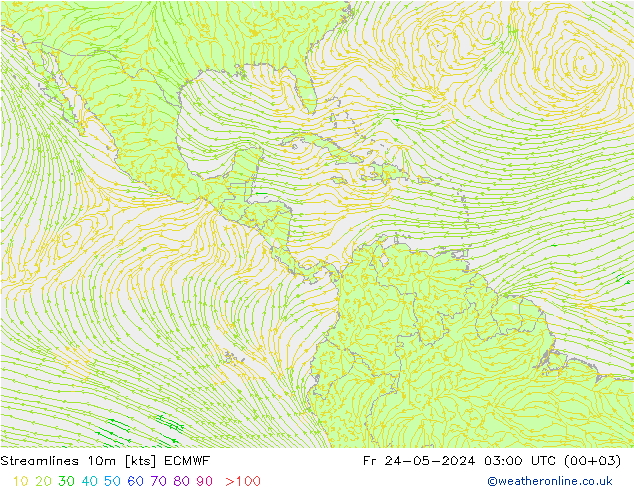 Streamlines 10m ECMWF Fr 24.05.2024 03 UTC