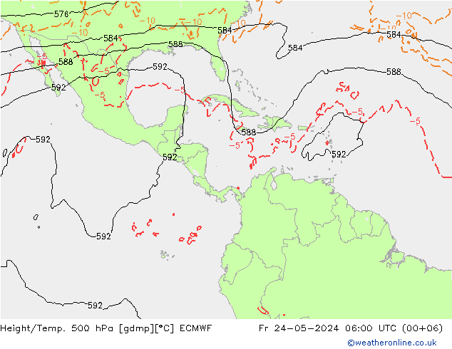 Z500/Rain (+SLP)/Z850 ECMWF Fr 24.05.2024 06 UTC