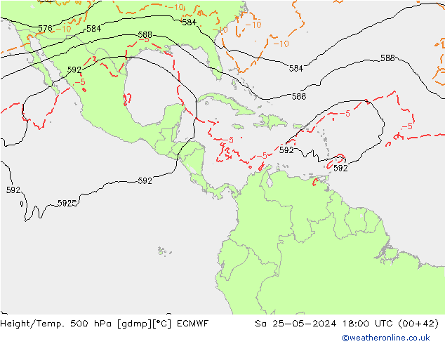 Z500/Yağmur (+YB)/Z850 ECMWF Cts 25.05.2024 18 UTC