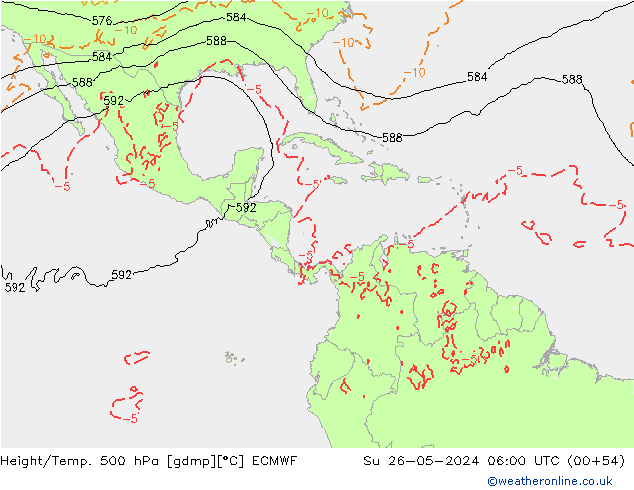 Height/Temp. 500 hPa ECMWF Su 26.05.2024 06 UTC