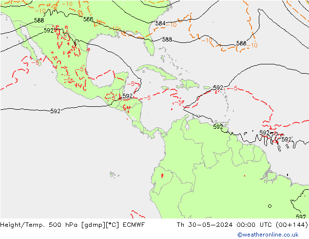 Z500/Rain (+SLP)/Z850 ECMWF  30.05.2024 00 UTC