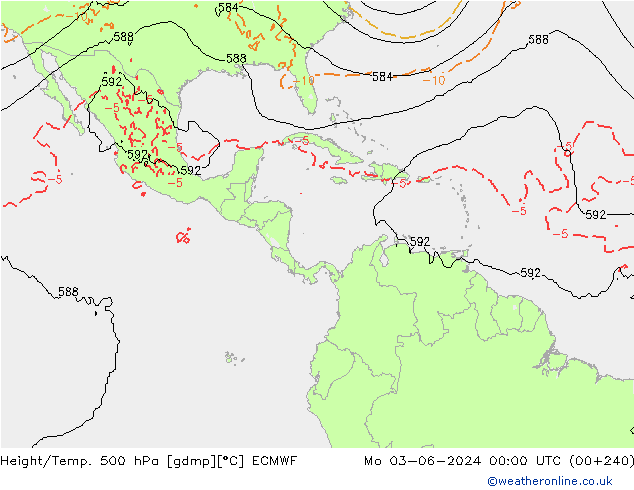 Z500/Rain (+SLP)/Z850 ECMWF lun 03.06.2024 00 UTC