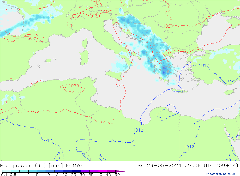 Z500/Rain (+SLP)/Z850 ECMWF Вс 26.05.2024 06 UTC