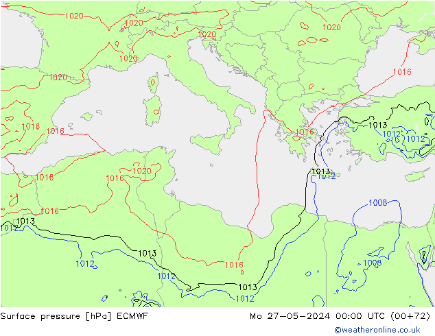 Yer basıncı ECMWF Pzt 27.05.2024 00 UTC