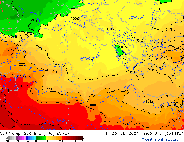 SLP/Temp. 850 hPa ECMWF gio 30.05.2024 18 UTC