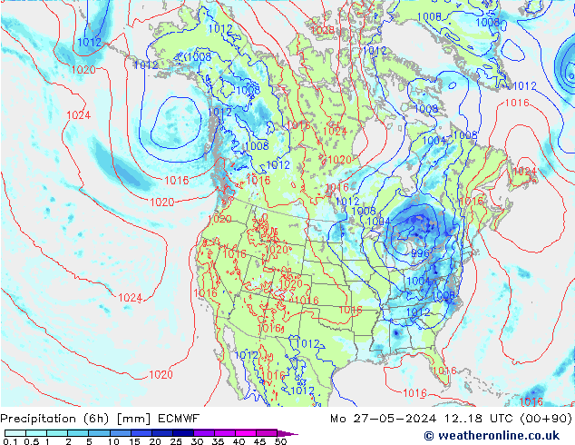 Z500/Rain (+SLP)/Z850 ECMWF Po 27.05.2024 18 UTC