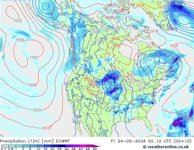 осадки (12h) ECMWF пт 24.05.2024 12 UTC