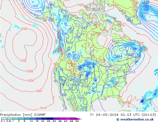 Precipitation ECMWF Fr 24.05.2024 03 UTC