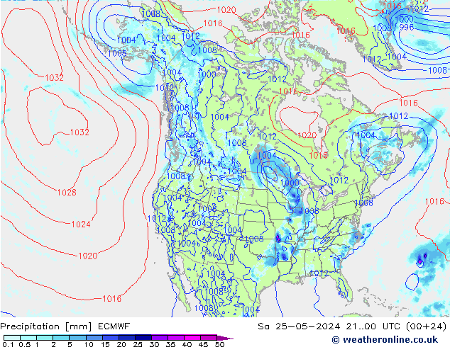 Srážky ECMWF So 25.05.2024 00 UTC