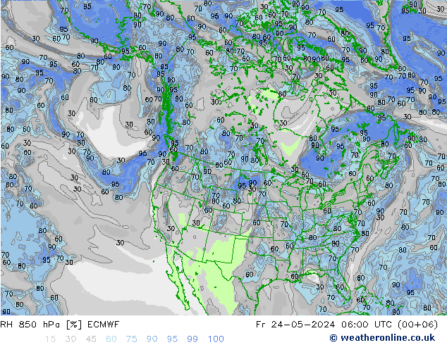 RH 850 hPa ECMWF pt. 24.05.2024 06 UTC